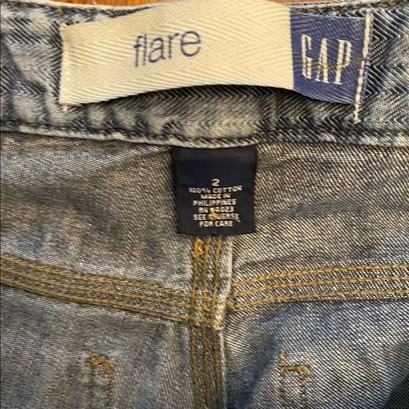 vtg 90s•gap flare buckleback medium wash mid rise denim jeans - Picture 3 of 8